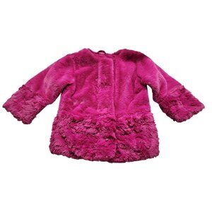 Kids Winter Faux Fur  Jacket Full Lining PInk 18M